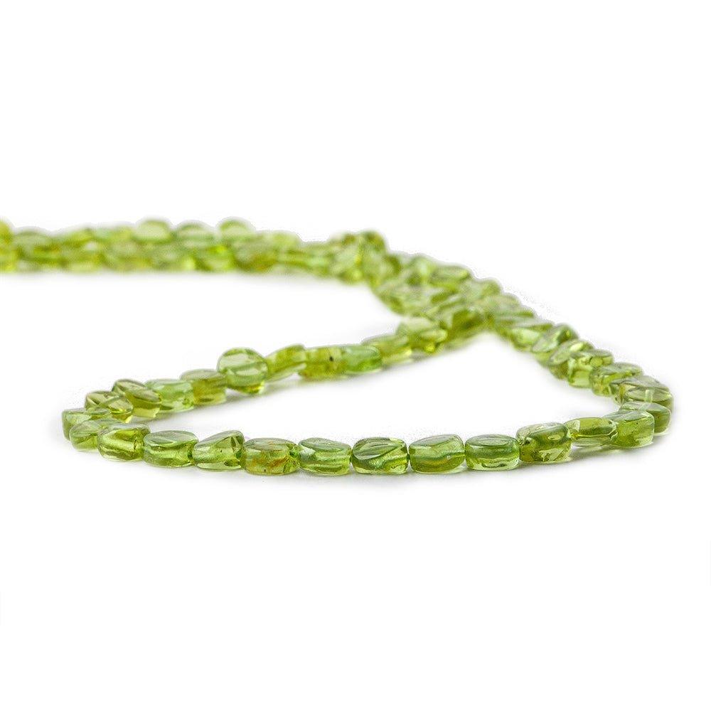 3.5-4mm Peridot Handcut Plain Coin Beads, 14 inch