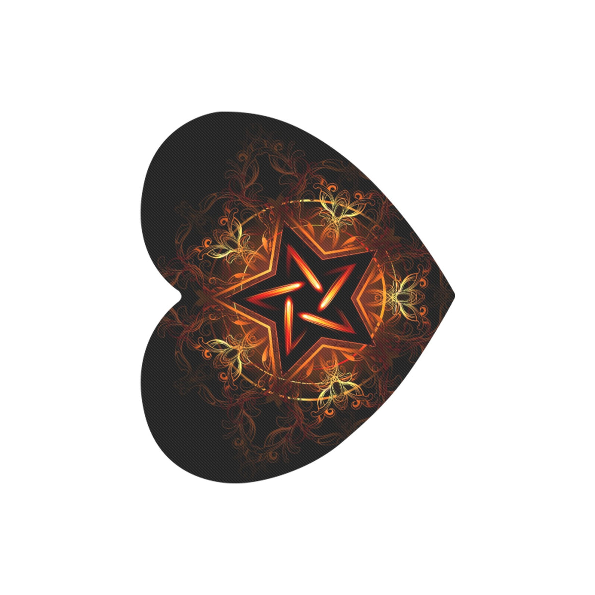 5 Point Star Heart-shaped Mousepad
