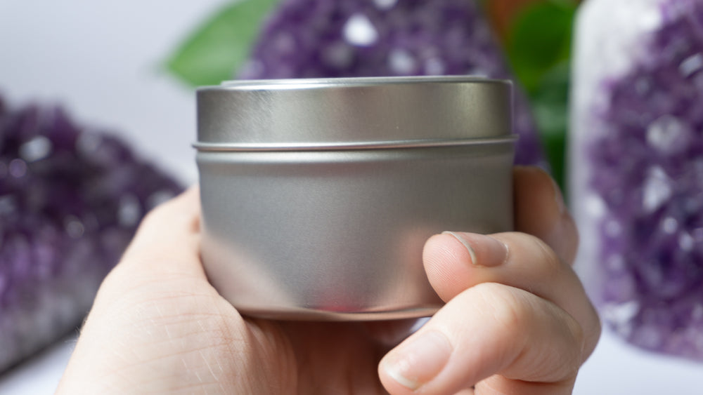 Throat Chakra Crystal Candle Tin