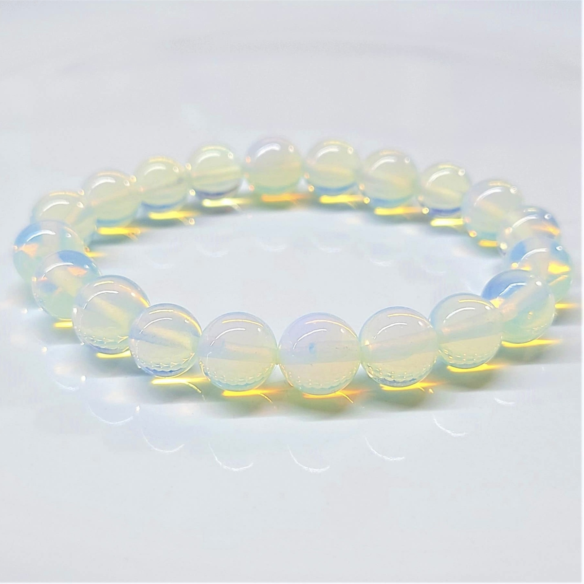 Opalite Round Bead Bracelet - Persistent Strength