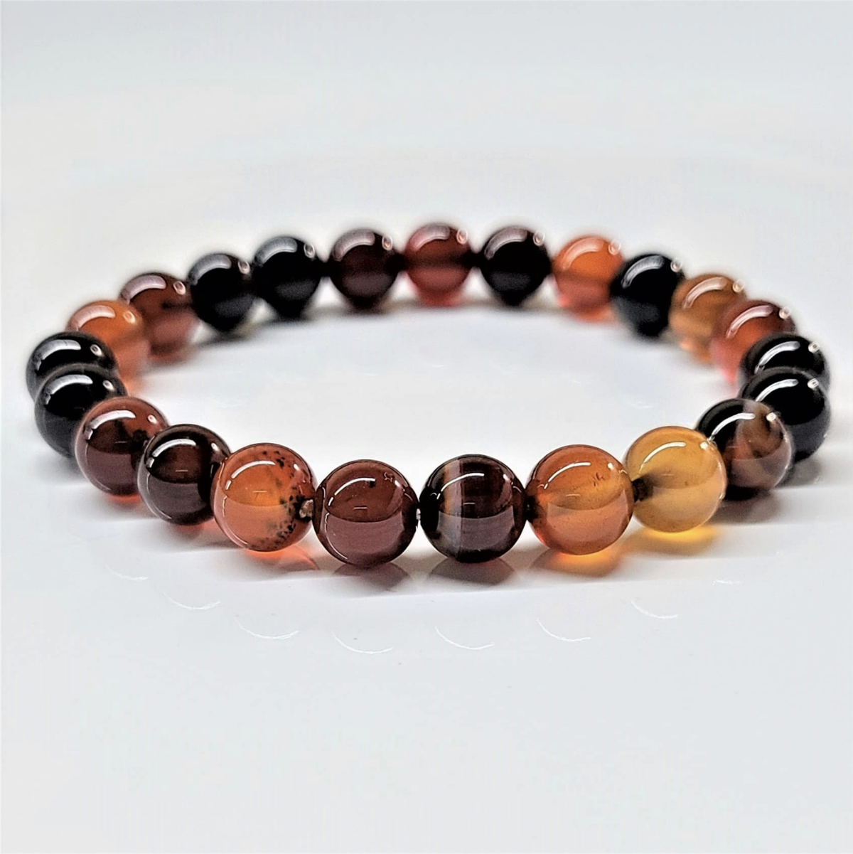 Red Agate Round Bead Bracelet - Stable Confidence