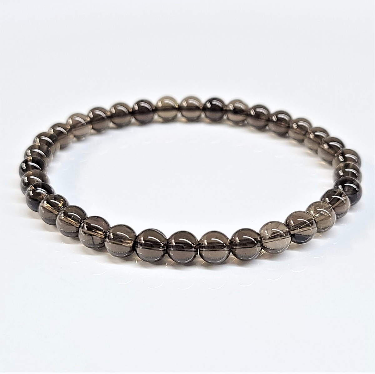 Smokey Quartz Round Bead Bracelet - Business Creativity