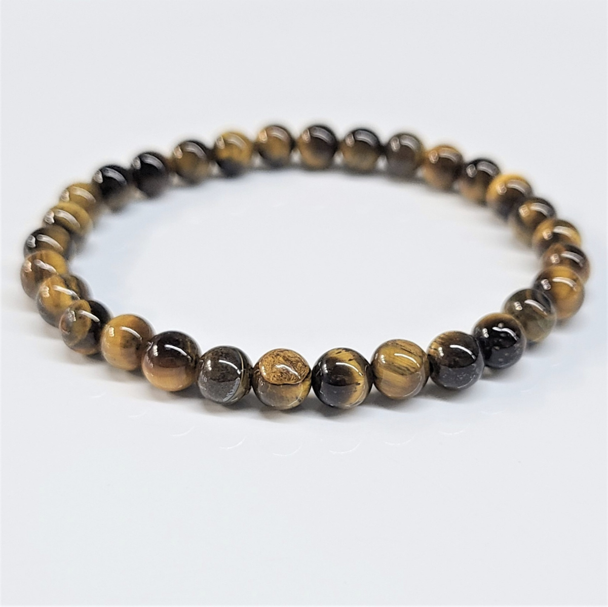 Tiger Eye Round Bead Bracelet - Grounded Confidence