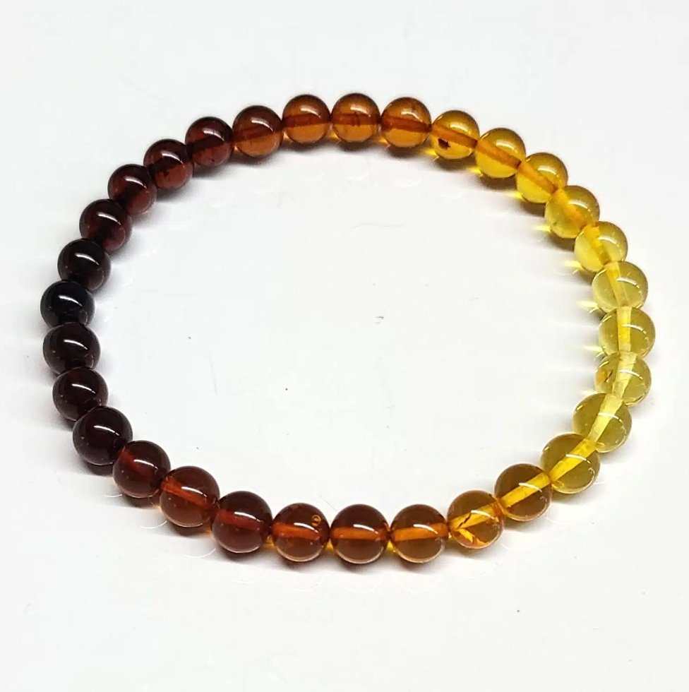 Amber Round Bead Bracelet 6mm - Ancient Release