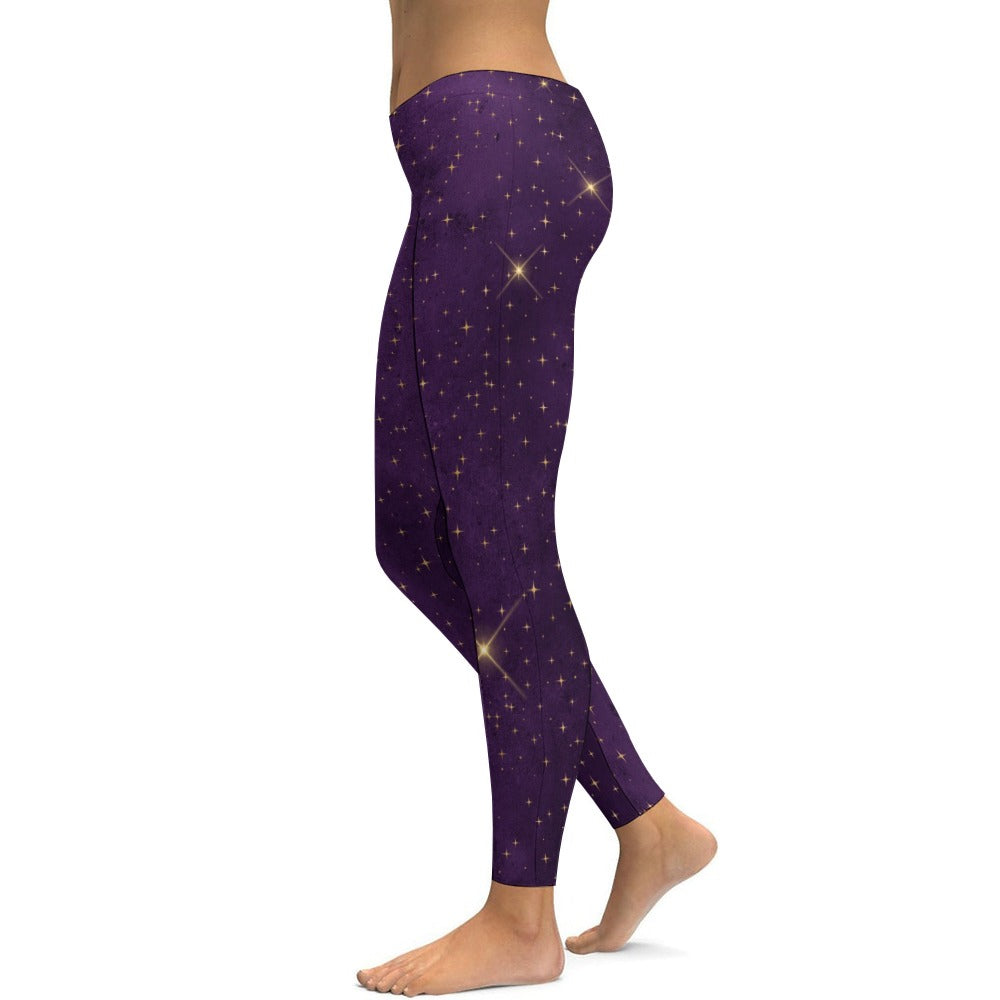 Soft Ladies Galaxy Print Tight Yoga Pants