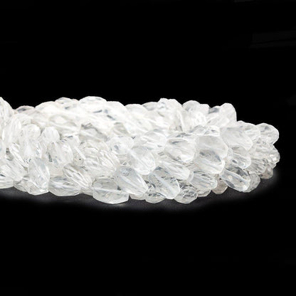 10x7mm Crystal Quartz Faceted Oval Beads, 14 inch