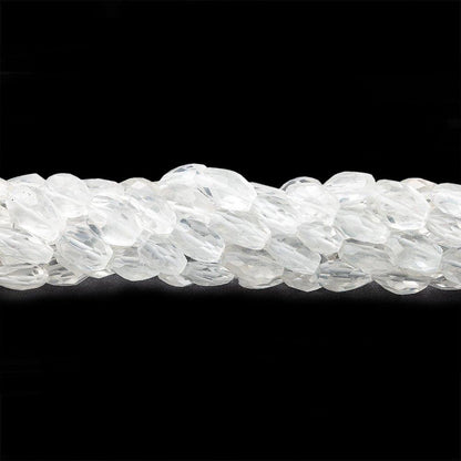 10x7mm Crystal Quartz Faceted Oval Beads, 14 inch