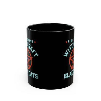 Full Moons Witchcraft and Black Cats 11oz Black Mug