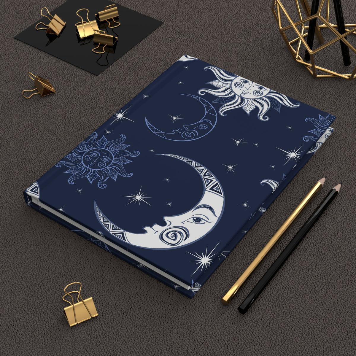 Sun Moon Stars Hardcover Journal Matte