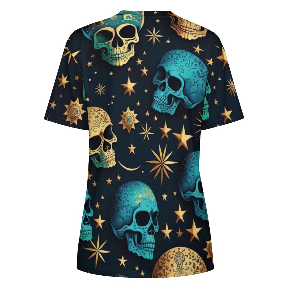 Women's Skulls Cotton T-Shirt