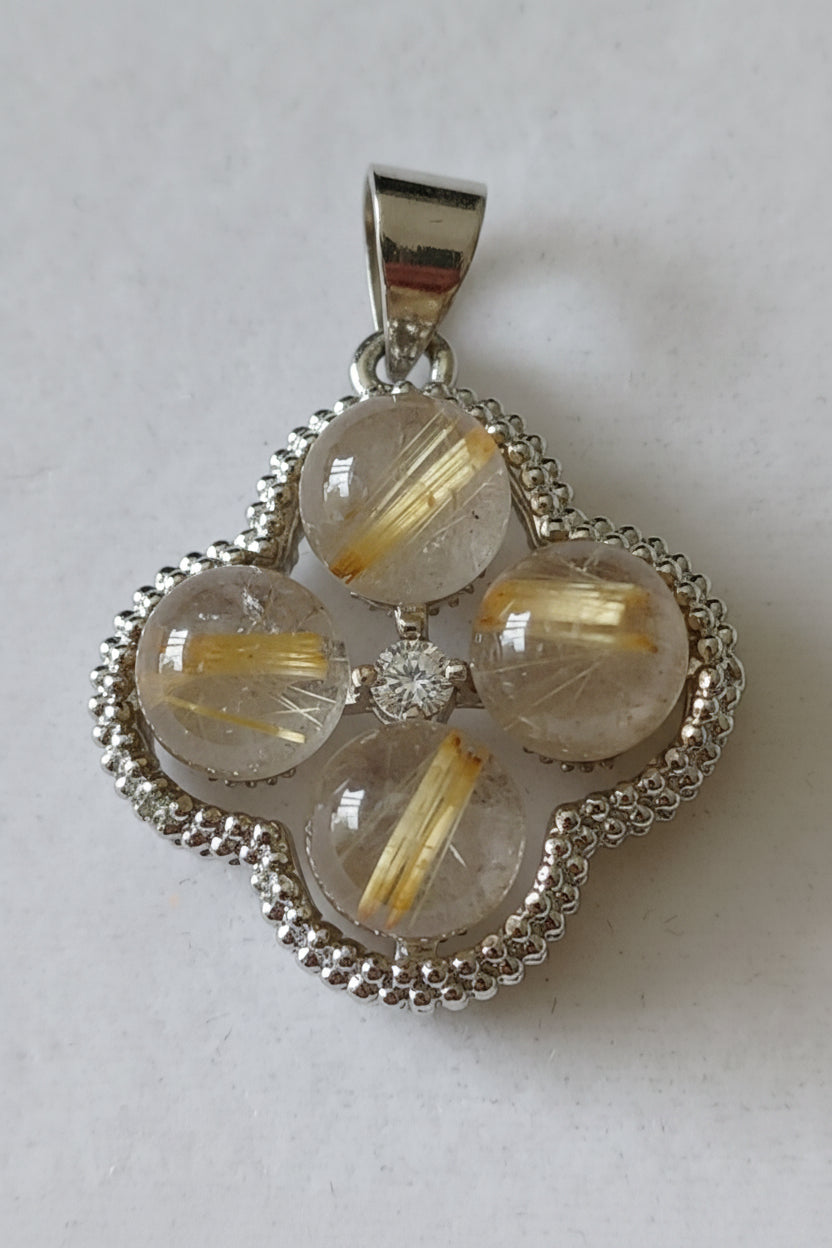4 Stones + Rhinestone Pendant Necklaces