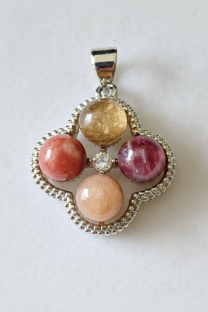 4 Stones + Rhinestone Pendant Necklaces