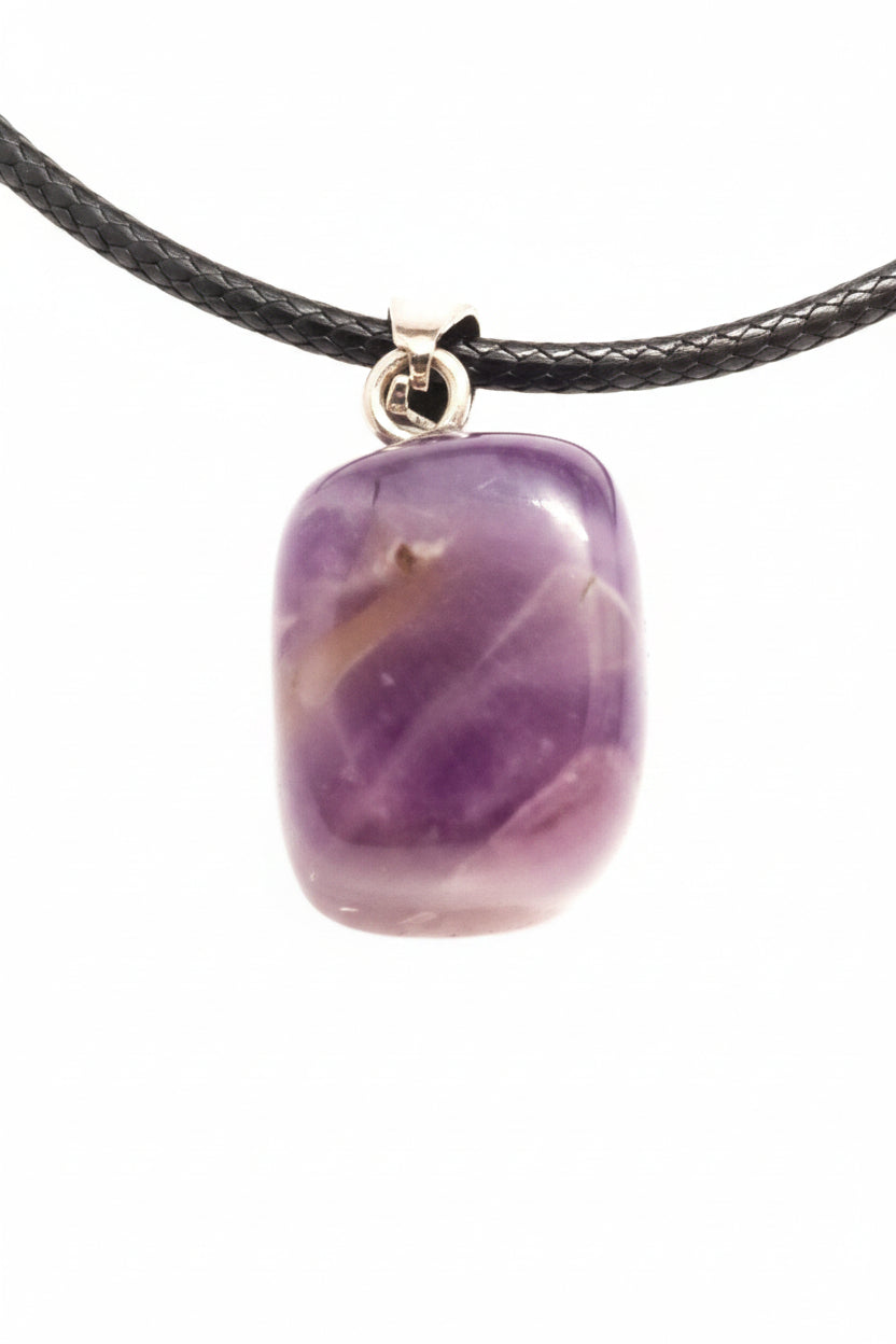 Amethyst Pendant with Paracord Necklace