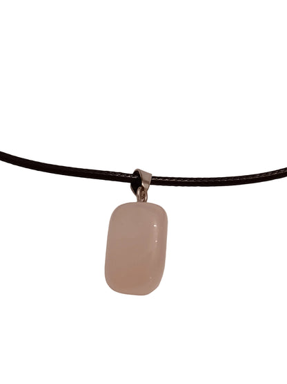 Milky Quartz Pendant with Paracord Necklace