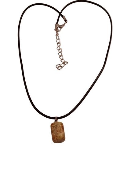 Unakite Pendant with Paracord Necklace