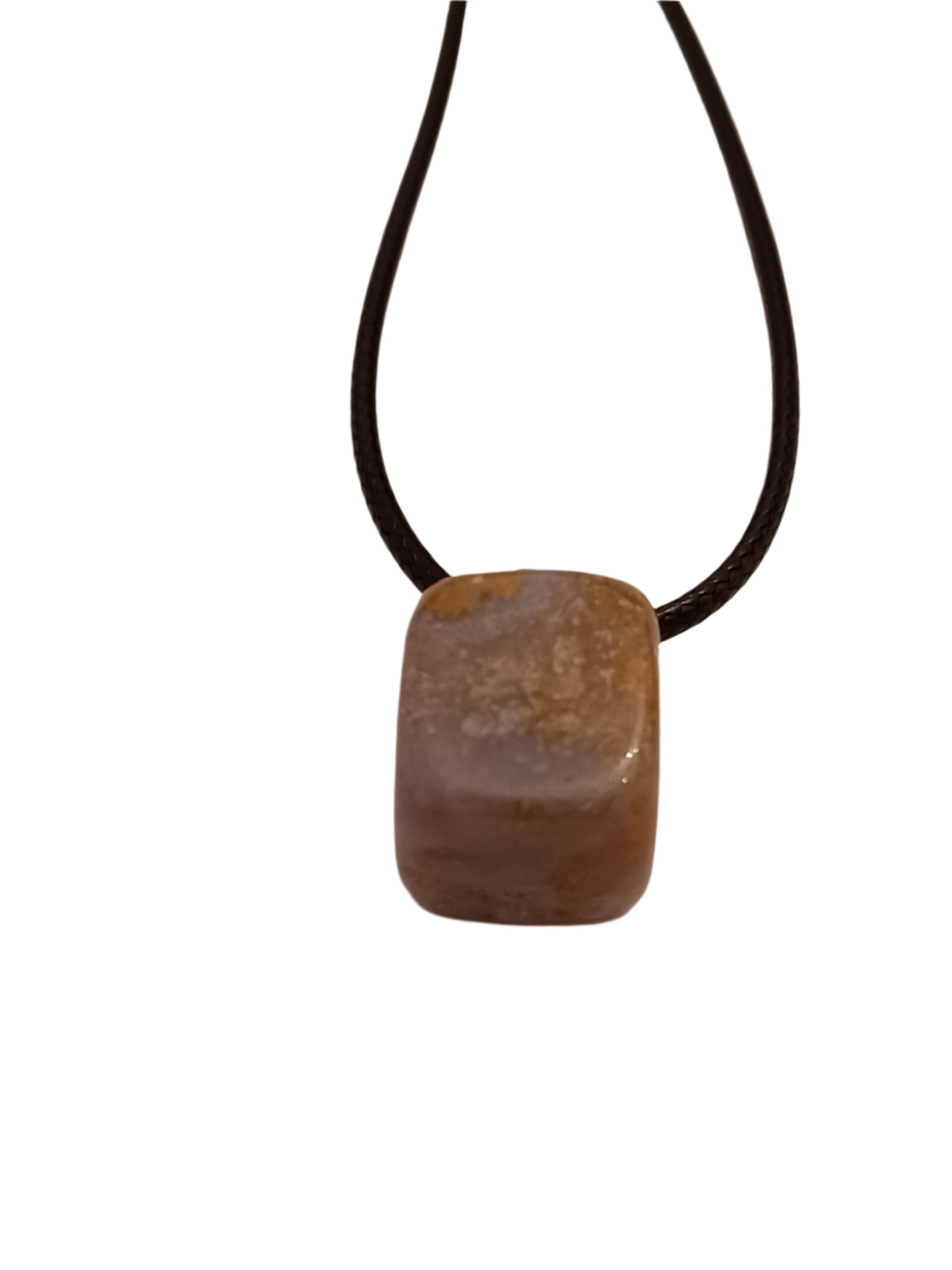 Blue Chalcedony Pendant with Paracord Necklace