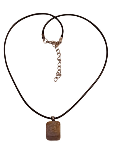 Blue Chalcedony Pendant with Paracord Necklace