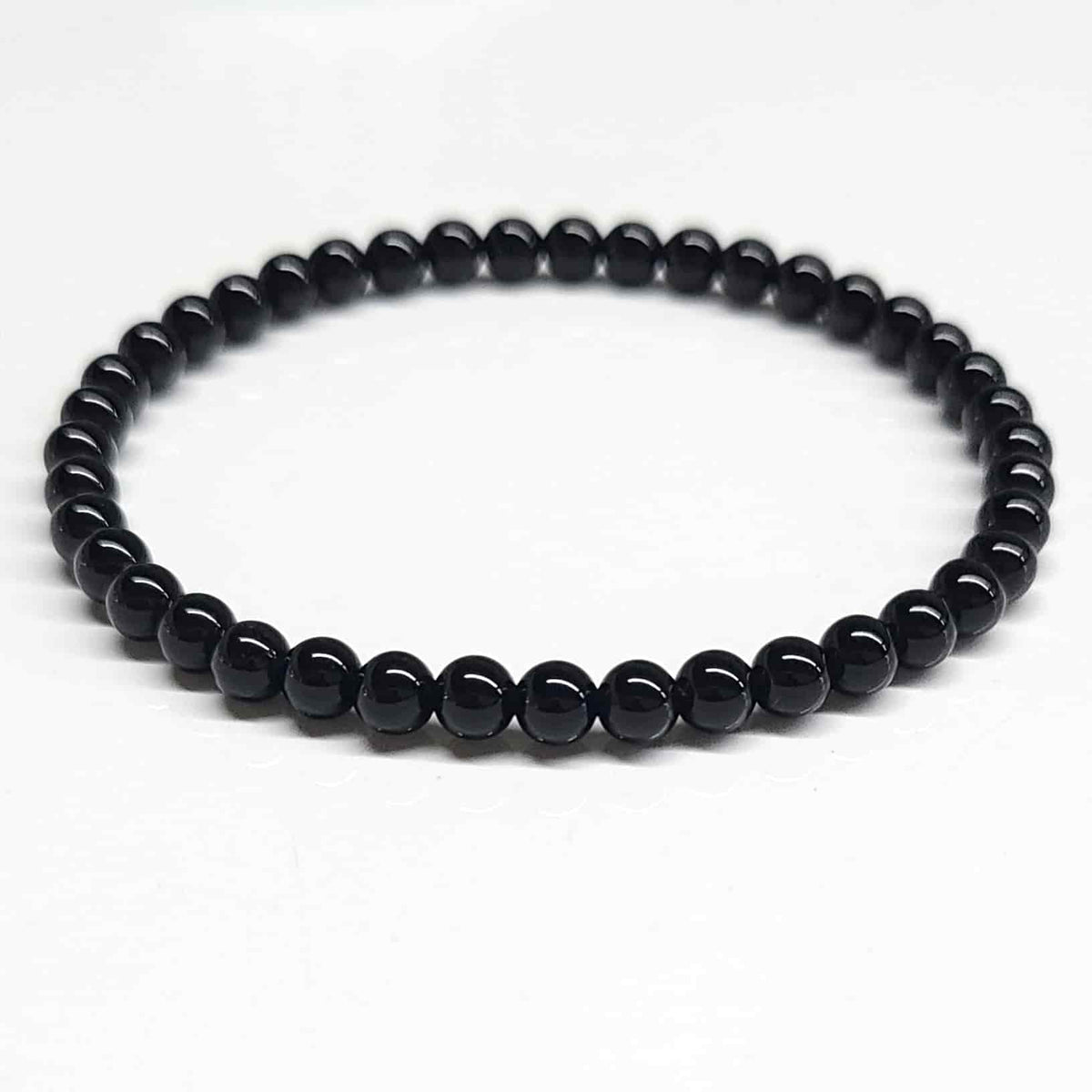 Black Obsidian Round Bead Bracelet - Strong Protection