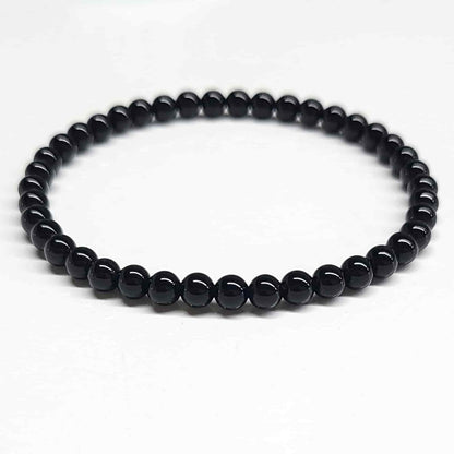 Black Tourmaline Round Bead Bracelet - Protective Filter