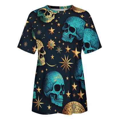 Women's Skulls Cotton T-Shirt