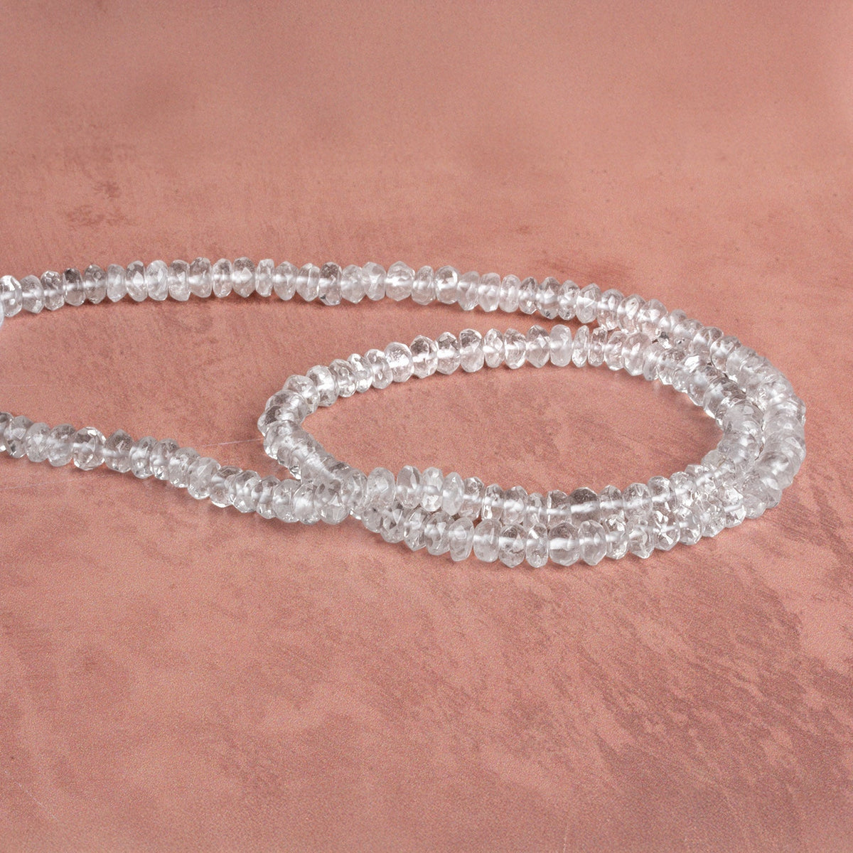 4-4.5mm Crystal Quartz faceted rondelle Beads 13.5 inch 138 pieces