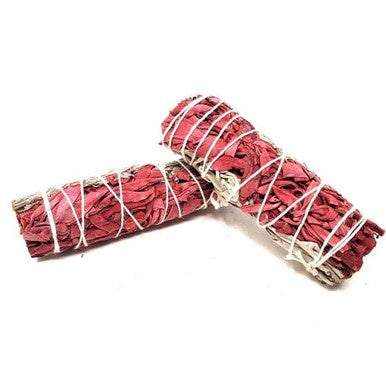 White, Blue & Red Dragon's Blood Sage (Single Combo) Smudge Stick (4 in.)