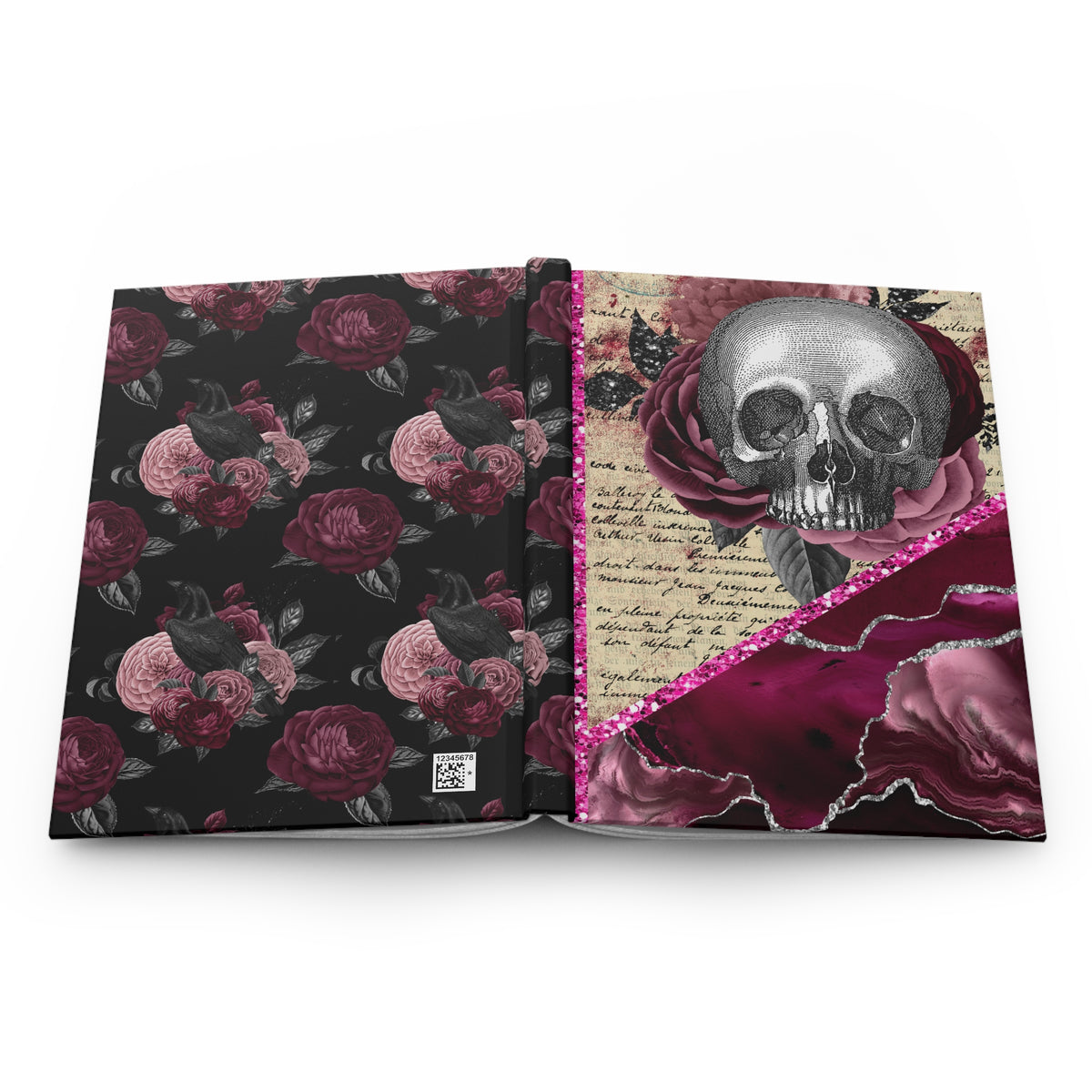 Glitter Skull Hardcover Journal Matte