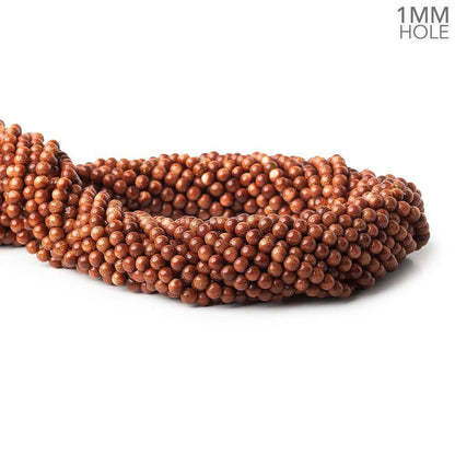 4mm Goldstone Plain Round Beads, 14 inch