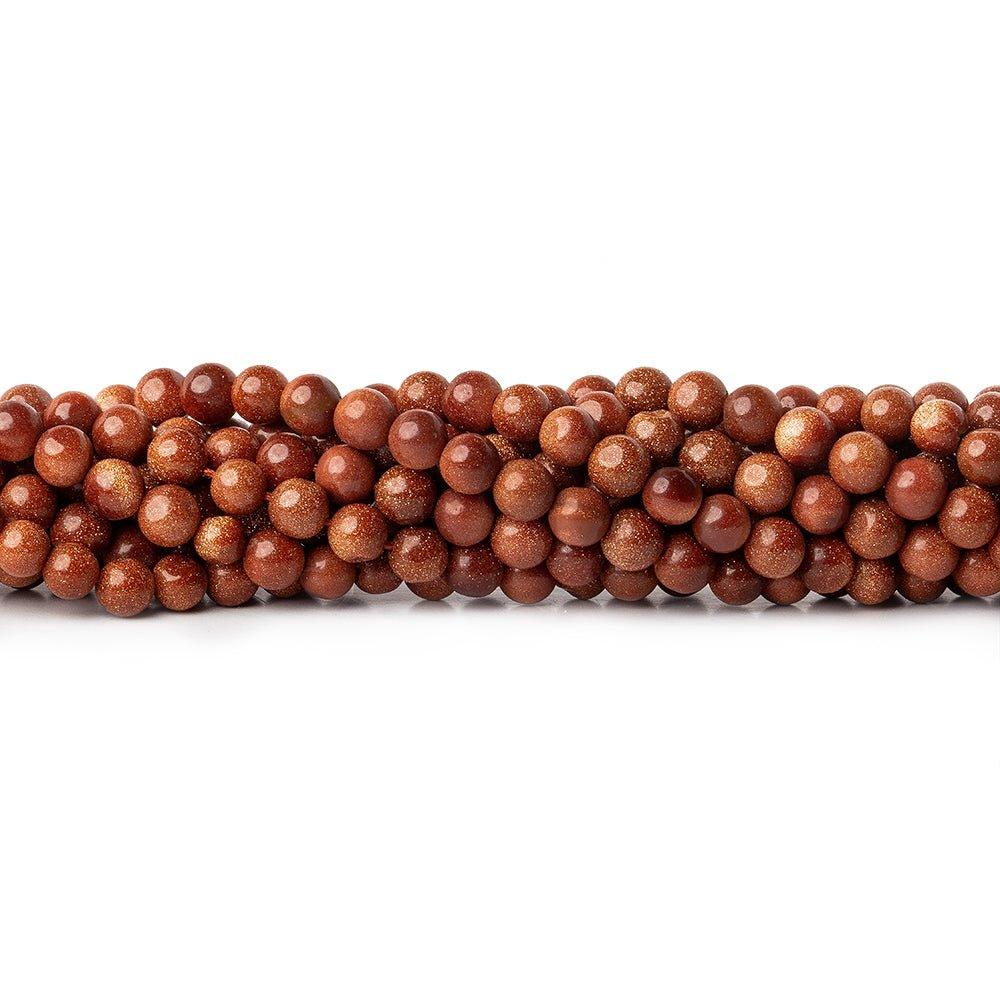 4.5mm Goldstone Plain Round Beads, 14 inch