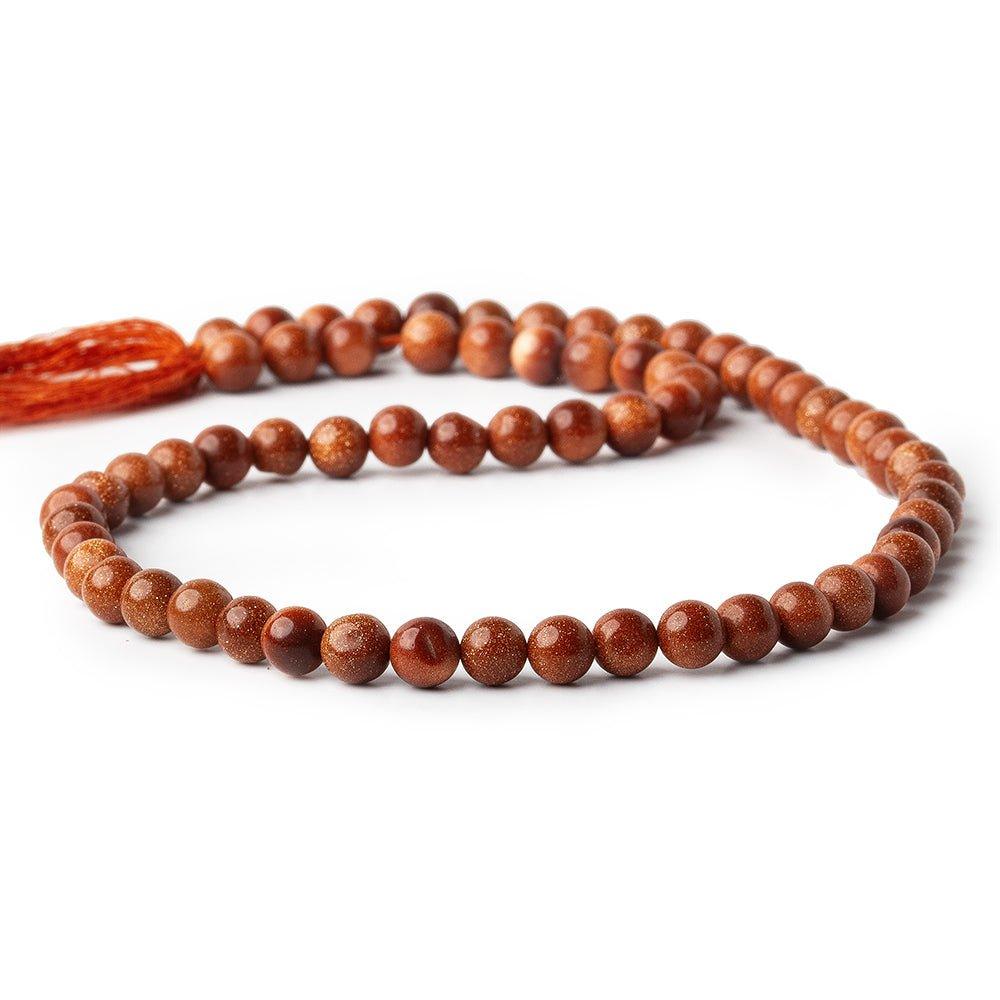 4.5mm Goldstone Plain Round Beads, 14 inch