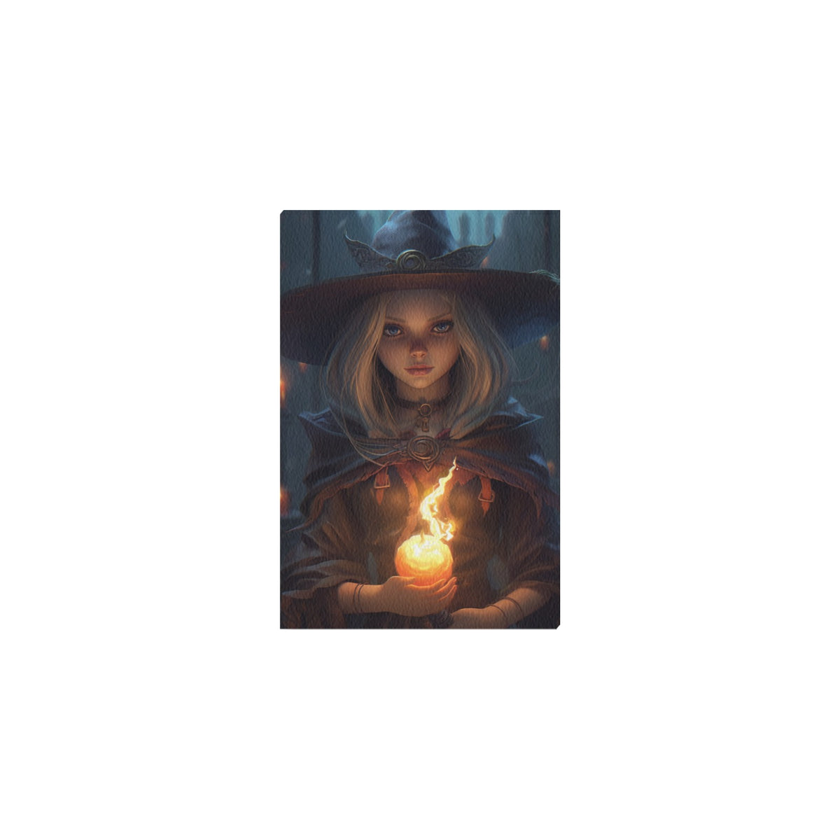 Witch Pumpkin Scene Canvas Print
