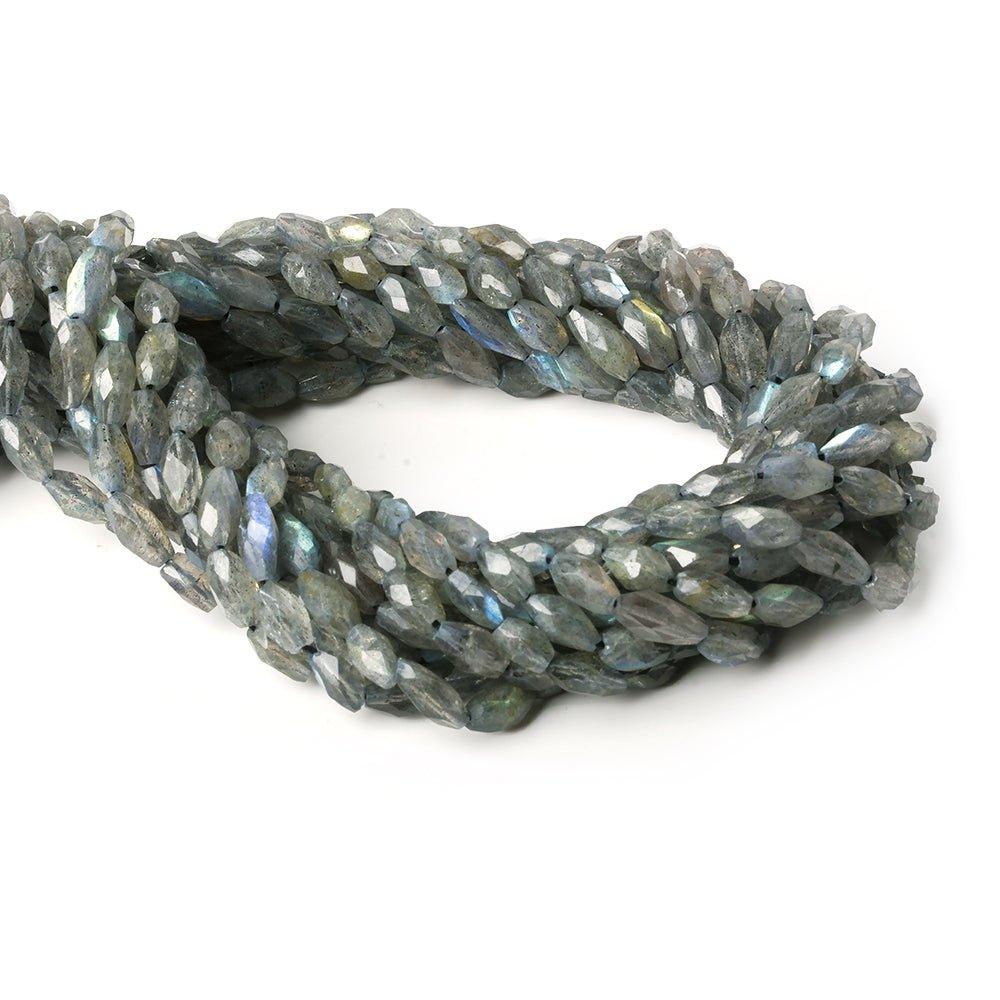 6x3-7x3mm Labradorite Straight Drill Faceted Marquise Beads 14 inch 48pcs