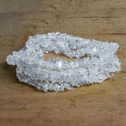 6x4mm Crystal Quartz Chips 36 inch 260 beads