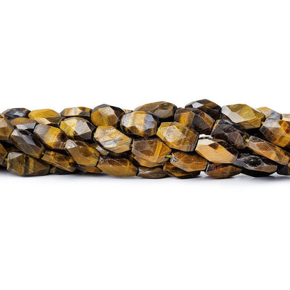 9mm Tiger Eye Faceted Oval Beads, 14 inch