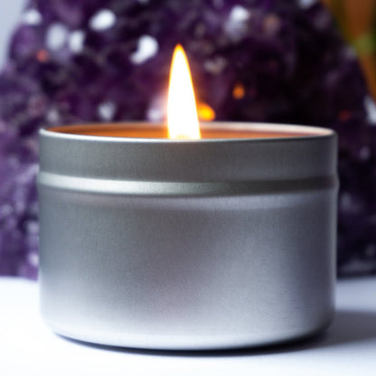 Rose Quartz Crystal Candle Tin