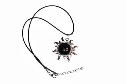 Onyx Sun Pendant Necklace