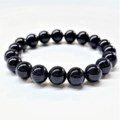 Blue Goldstone Round Bead Bracelet - Dream Translation