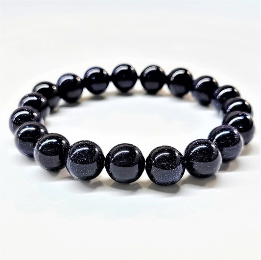 Blue Goldstone Round Bead Bracelet - Dream Translation