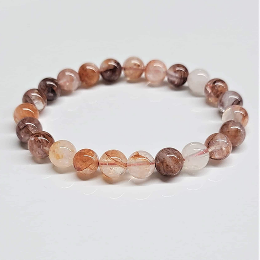 Fire Quartz Round Bead Bracelet - Grounded Energy