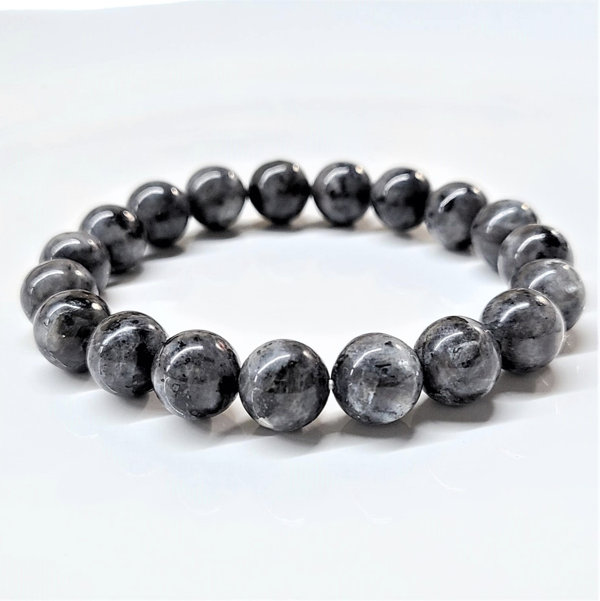 Larvikite Round Bead Bracelet - Earth's Protection