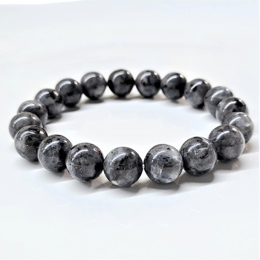 Larvikite Round Bead Bracelet - Earth's Protection