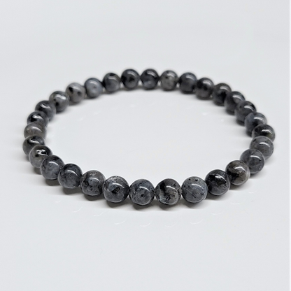 Larvikite Round Bead Bracelet - Earth's Protection