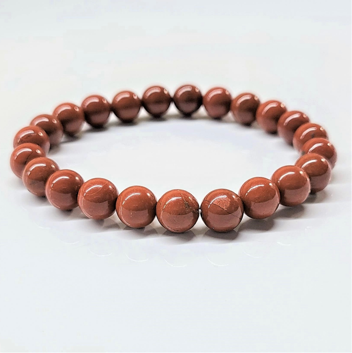 Red Jasper Round Bead Bracelet - Enduring Vitality