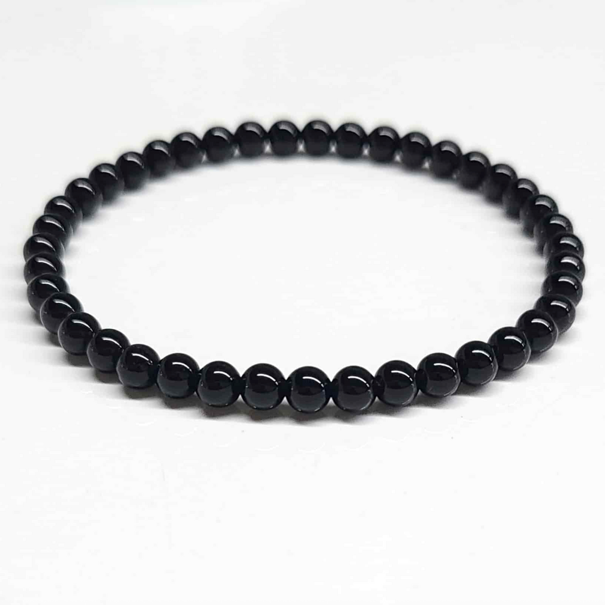 Black Tourmaline Round Bead Bracelet - Protective Filter