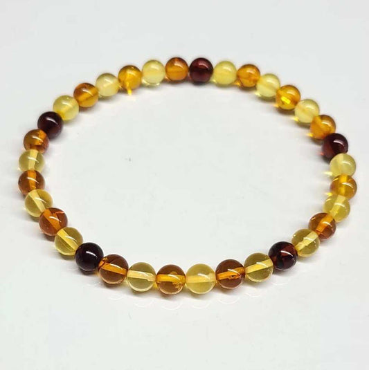 Amber Round Bead Bracelet 6mm - Ancient Release
