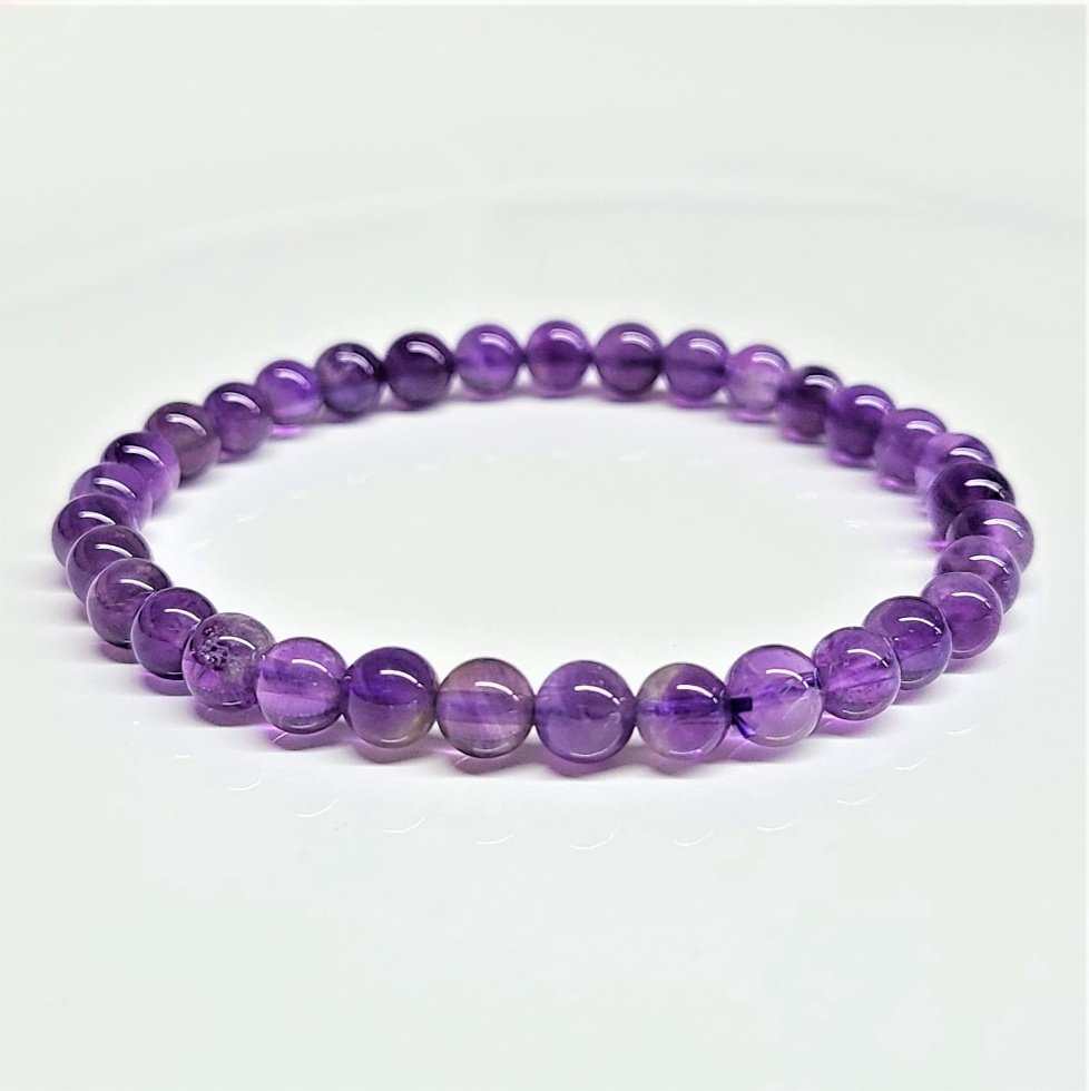 Amethyst Round Bead Bracelet - Spiritual Protection