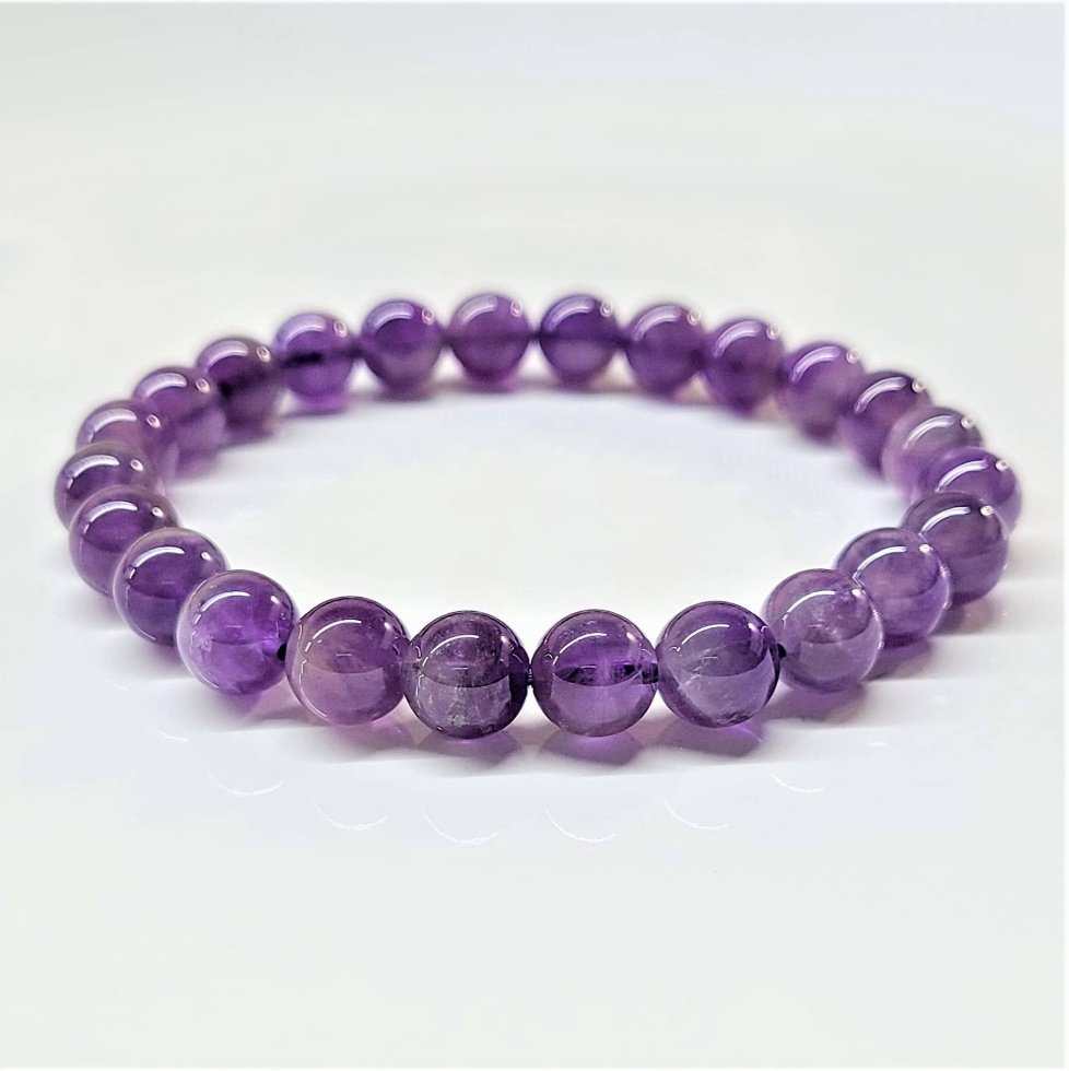 Amethyst Round Bead Bracelet - Spiritual Protection