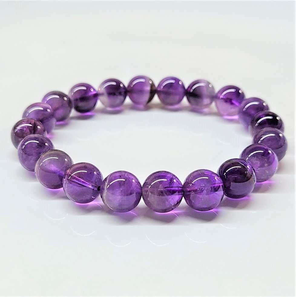 Amethyst Round Bead Bracelet - Spiritual Protection