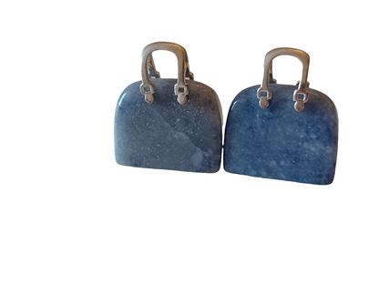 Natural Stone Mini Purse Pendant Necklaces