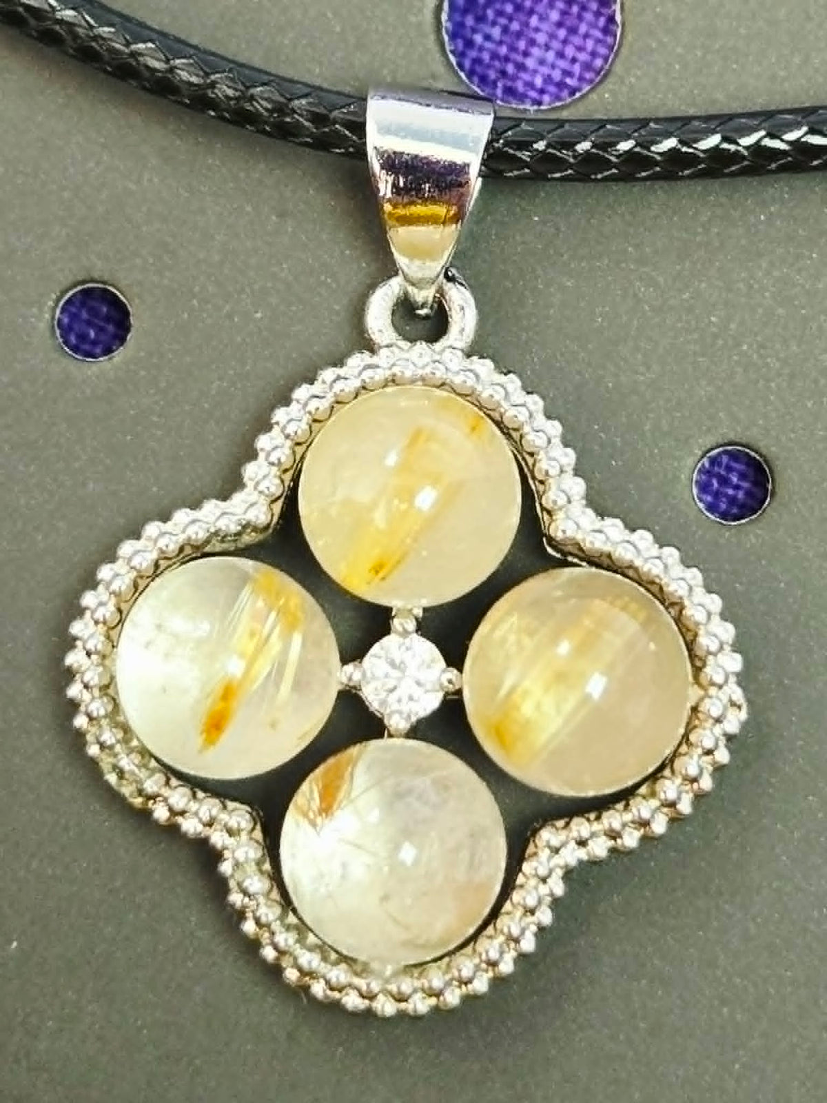 4 Stones + Rhinestone Pendant Necklaces